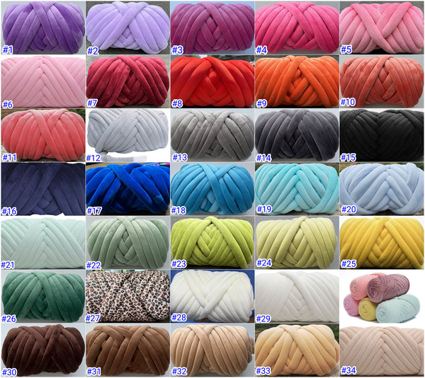 35 Colors Velvet Chunky Yarn Pet Bed Gaint Yarn Arm Knit Blanket Big Yarn(#1-#18)