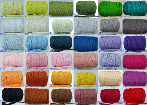 36 Colors T-Shirt Cotton Yarn Crochet Yarn for Bag,Basket Handmade DIY Craft Yarn 120 Meters( Width 3mm) 400G/0.88Lb