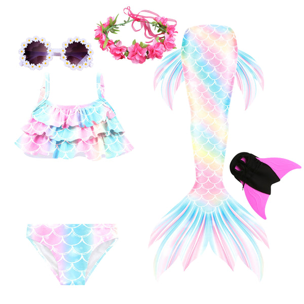 Girls' Mermaid Swimming Tail Sets with Accessories