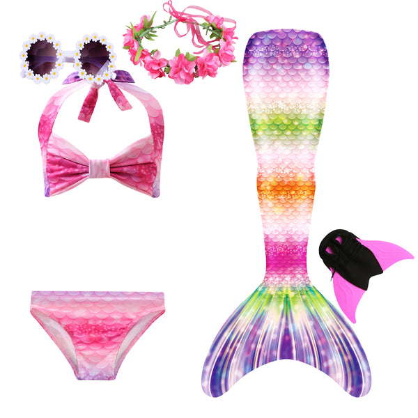 Girls Sparkle Swiming Mermaid Tails with Mono Fin