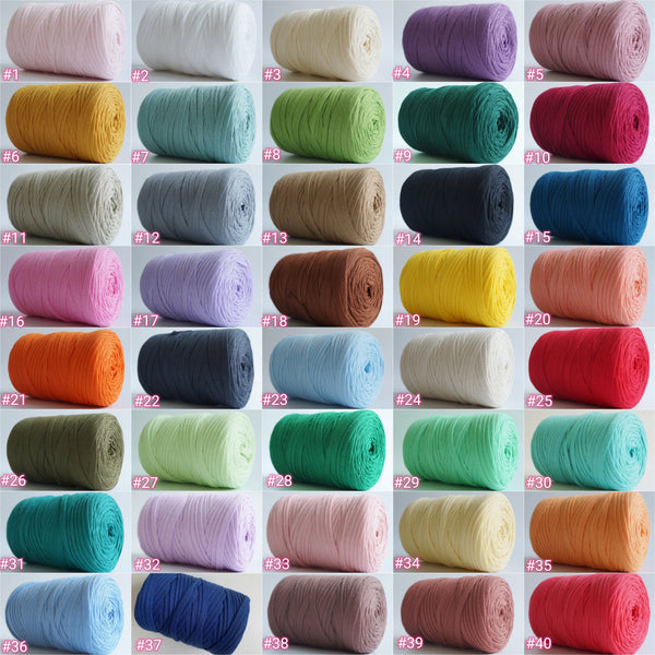 40 Colors T-Shirt Yarn Crochet Yarn for Bag,Basket Handmade DIY Craft Yarn 100 Meters( Width 7mm) 250G